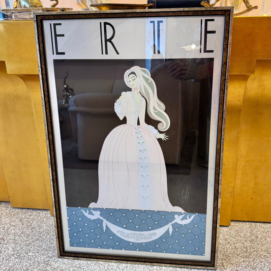 Vintage Art Deco ‘La Triviata’ Framed Lithograph by Erte