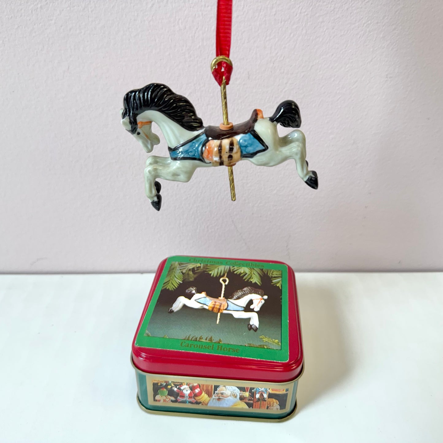Vintage Carousel Horse Ornament in Box #2
