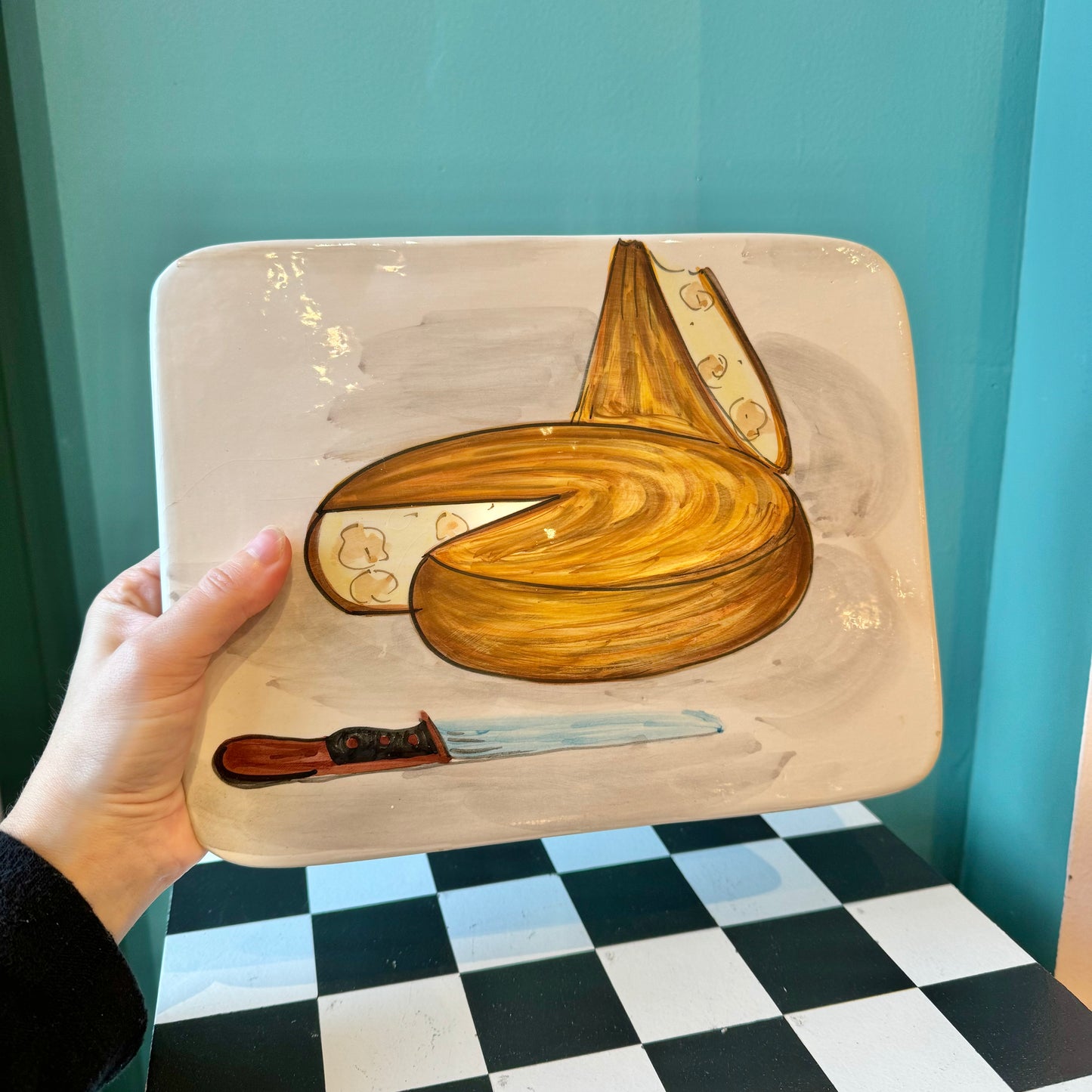 Vintage Italian Ceramic Cheese Plate