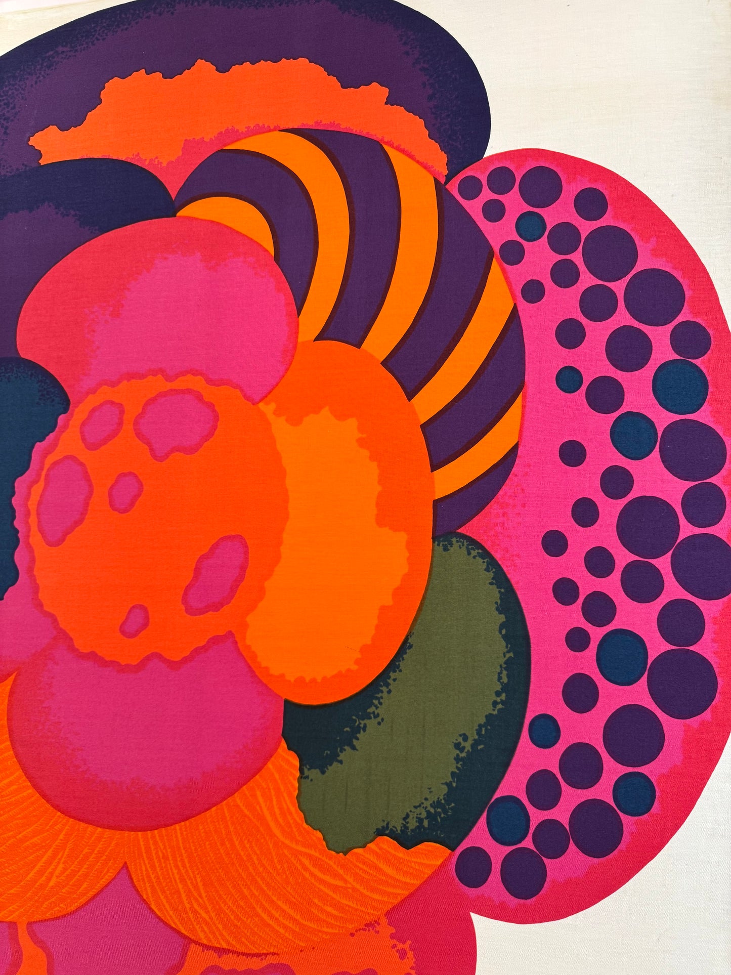 1960's "August Flower" Japanese Textile Art by Hiroshi Awatsuji