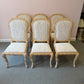 Vintage Regency Serge Roche Style Faux Bois Dining Chairs - Set of 6
