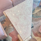 1980’s Triangular Postmodern Pink Marble Resin Coffee Table