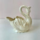 Vintage Iridescent Ceramic Swan Planter