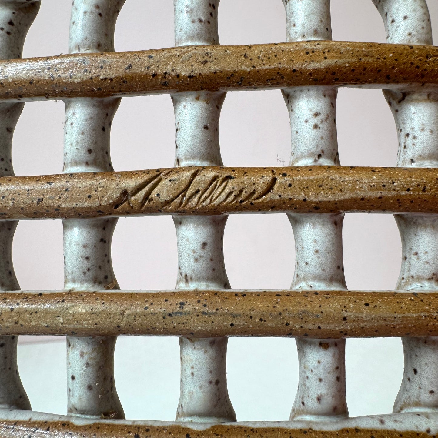 Vintage Mid-Century Pottery Lattice Bowl