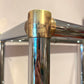 Vintage Chrome Etagere Shelf with Brass Bamboo Accents
