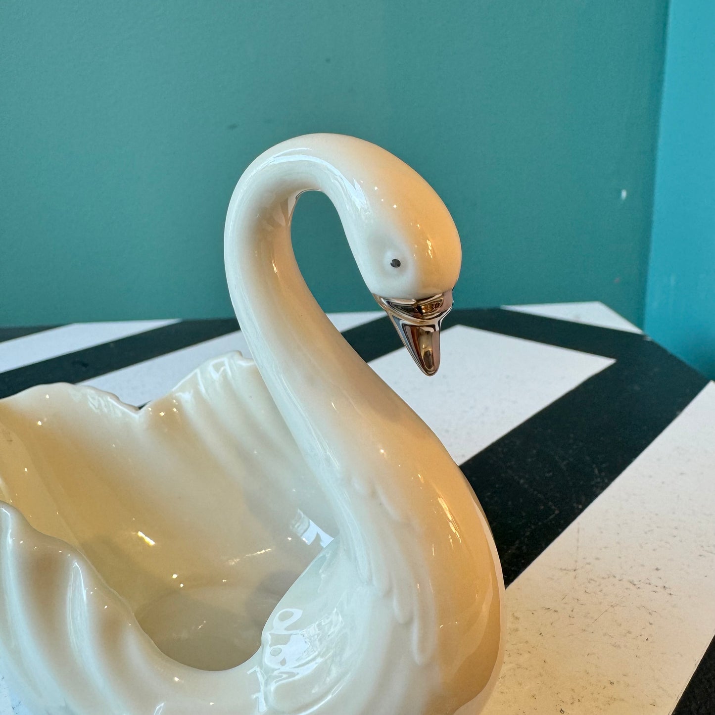 Vintage Porcelain Lenox Swan with Silver Beak