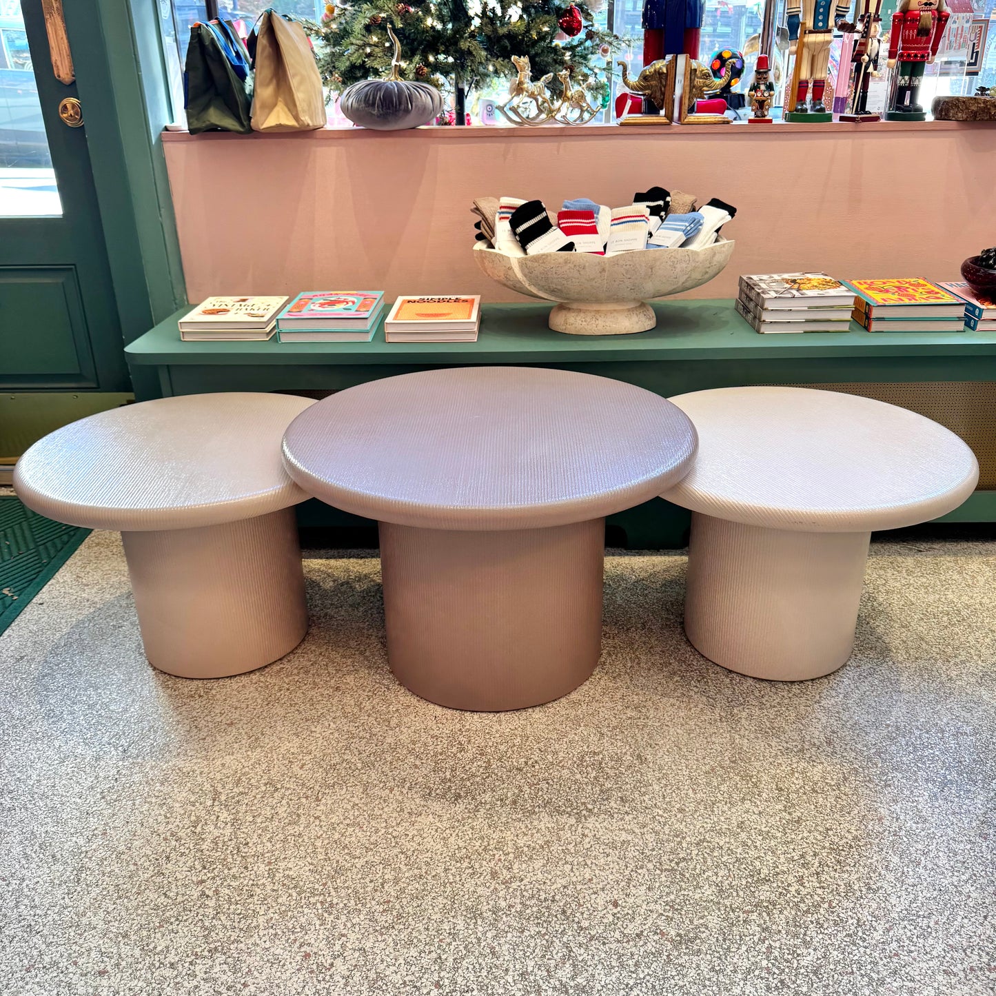 Set of 3 Vintage Nesting Mushroom Tables