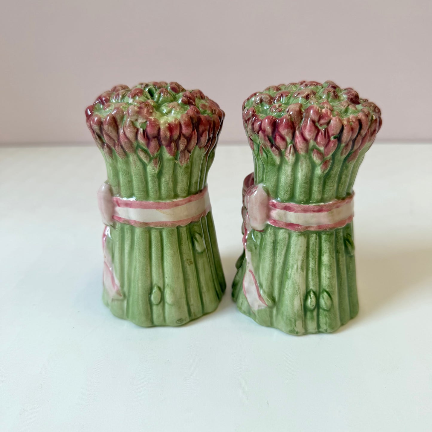 Vintage Ceramic Asparagus Bunch Salt & Pepper Set