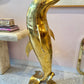 Extra Large Vintage Brass Dolphin Statue