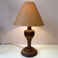 Mid Century Turned Mixed Wood Lamp W/Shade