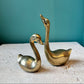 Pair of Small Vintage Brass Swan Figurines