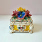 Vintage Italian Capodimonte Porcelain Floral Trinket Box