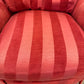 Vintage Raspberry Red Regency Style Striped Lounge Armchair by Lexington Furniture /item
