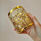 Vintage Set of 4 Imperial Glass Company Tumbler Glasses in the Gold Shoji Pattern