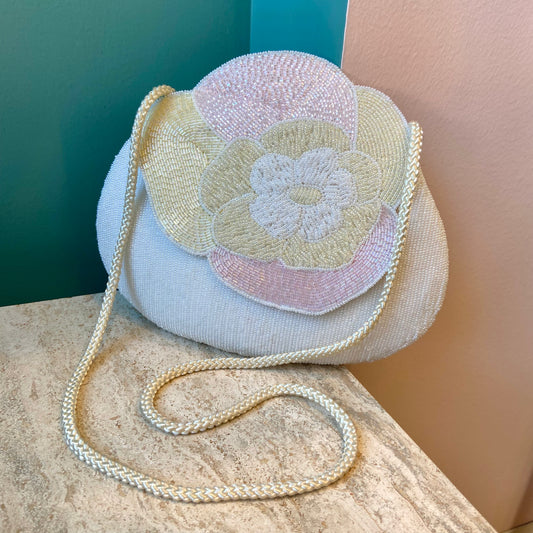 Vintage Beaded Flower Shoulder/Crossbody Bag
