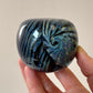 Vintage Black and Blue Striped Murano Glass Paperweight