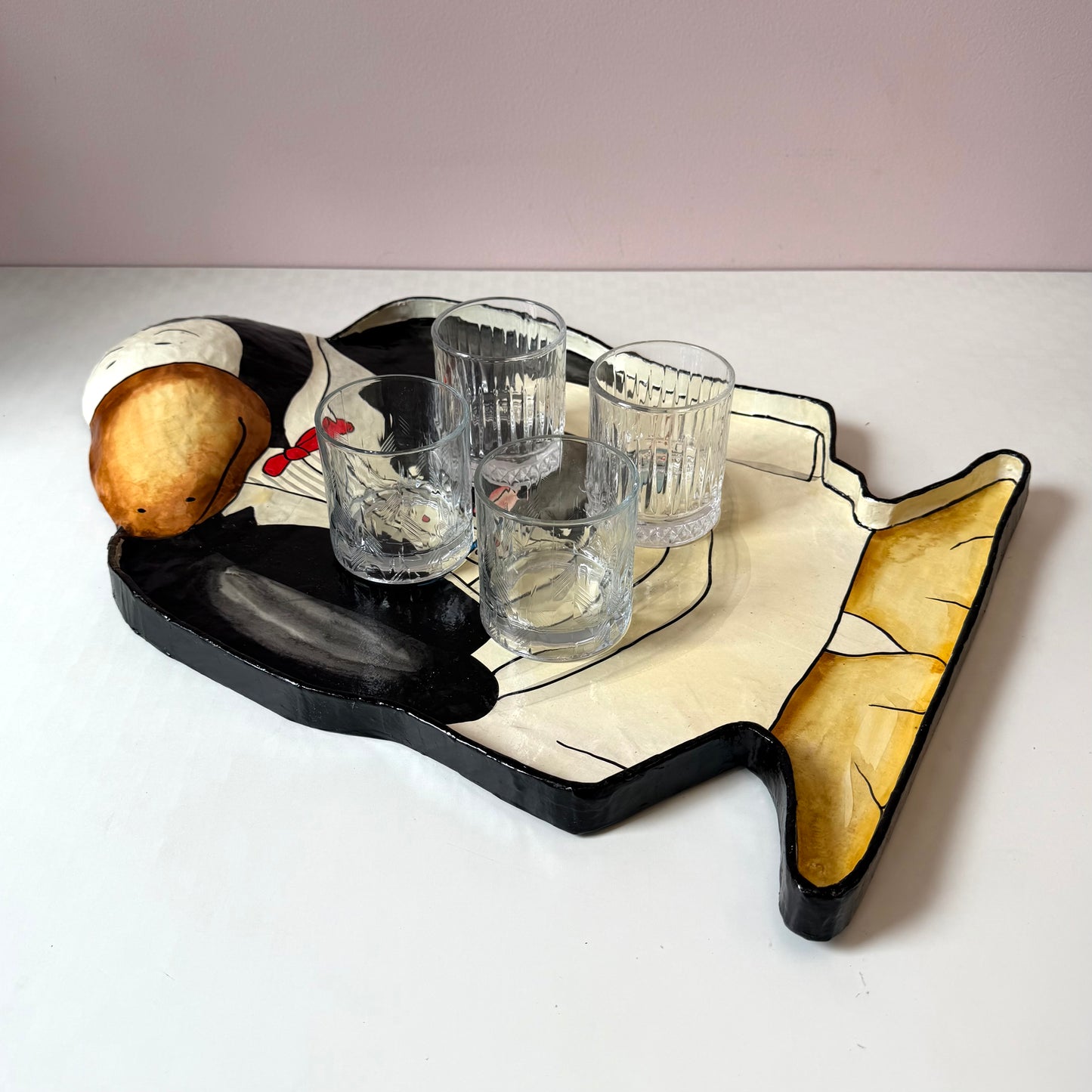 Vintage Large Paper-Maché Penguin Tray