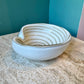 Vintage White and Gold Swirl Murano Glass Ashtray/Bowl