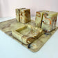 Vintage Chunky Faux Green Onyx Resin Ashtray