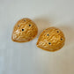 Pair of Vintage Ceramic Walnut Salt and Pepper Shakers