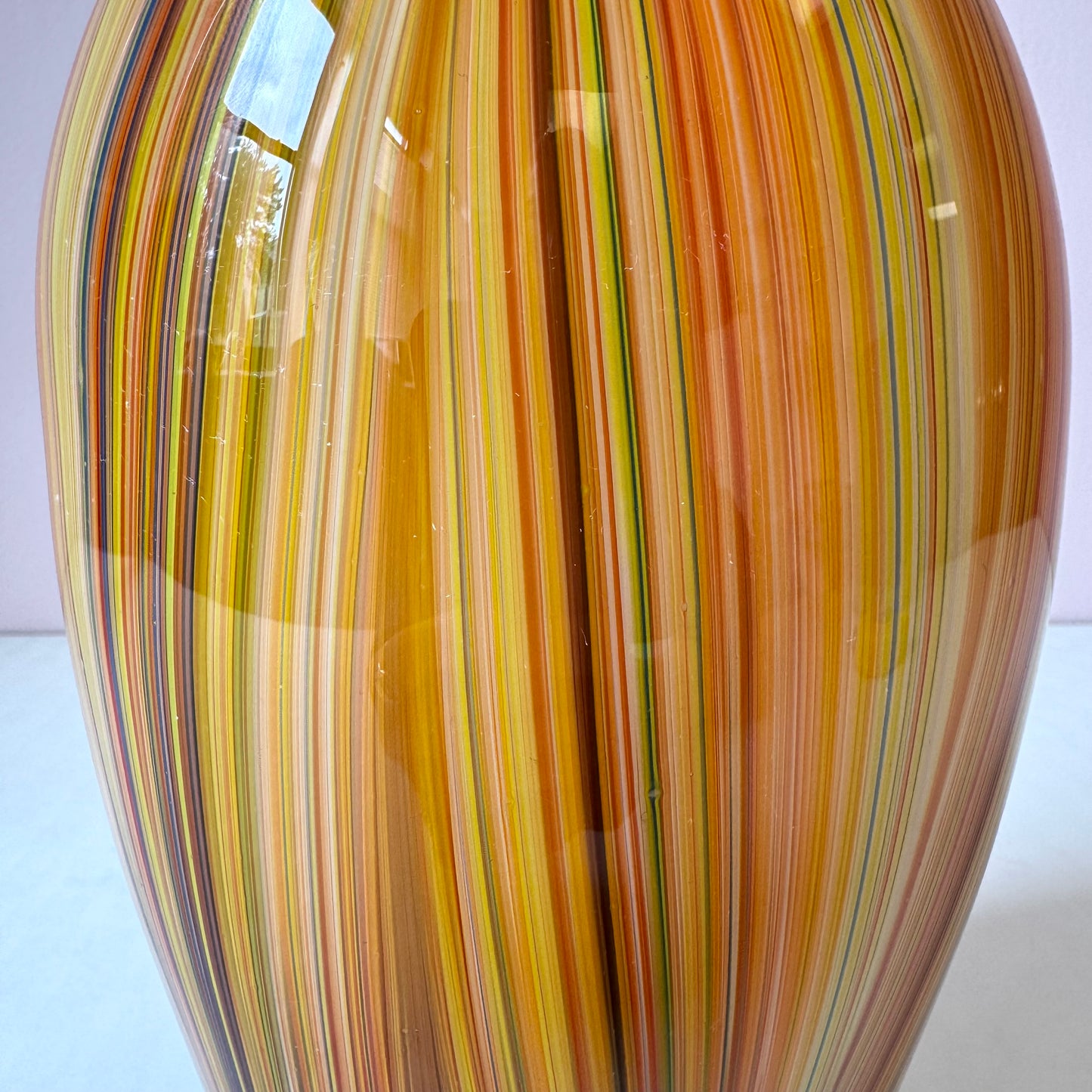 Vintage Multi-Color Feathered Glass Vase