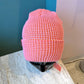 Simple Grid Knit Beanie: Pink