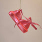 Pink Bra Glass Ornament