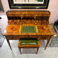 Vintage Carlton House Style Marquetry Writing Desk and Stool