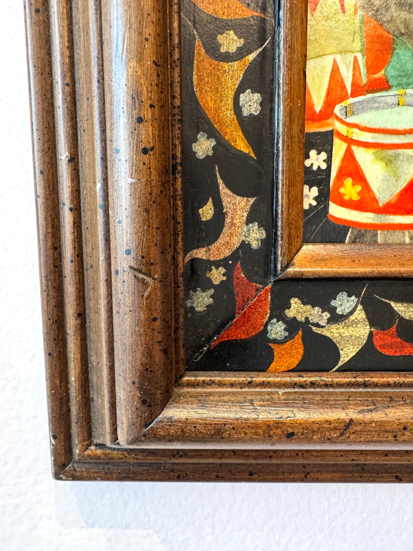 Vintage Small Original Framed "The Little Circus" 1980 Mixed Media on Board by Phyllis Londraville