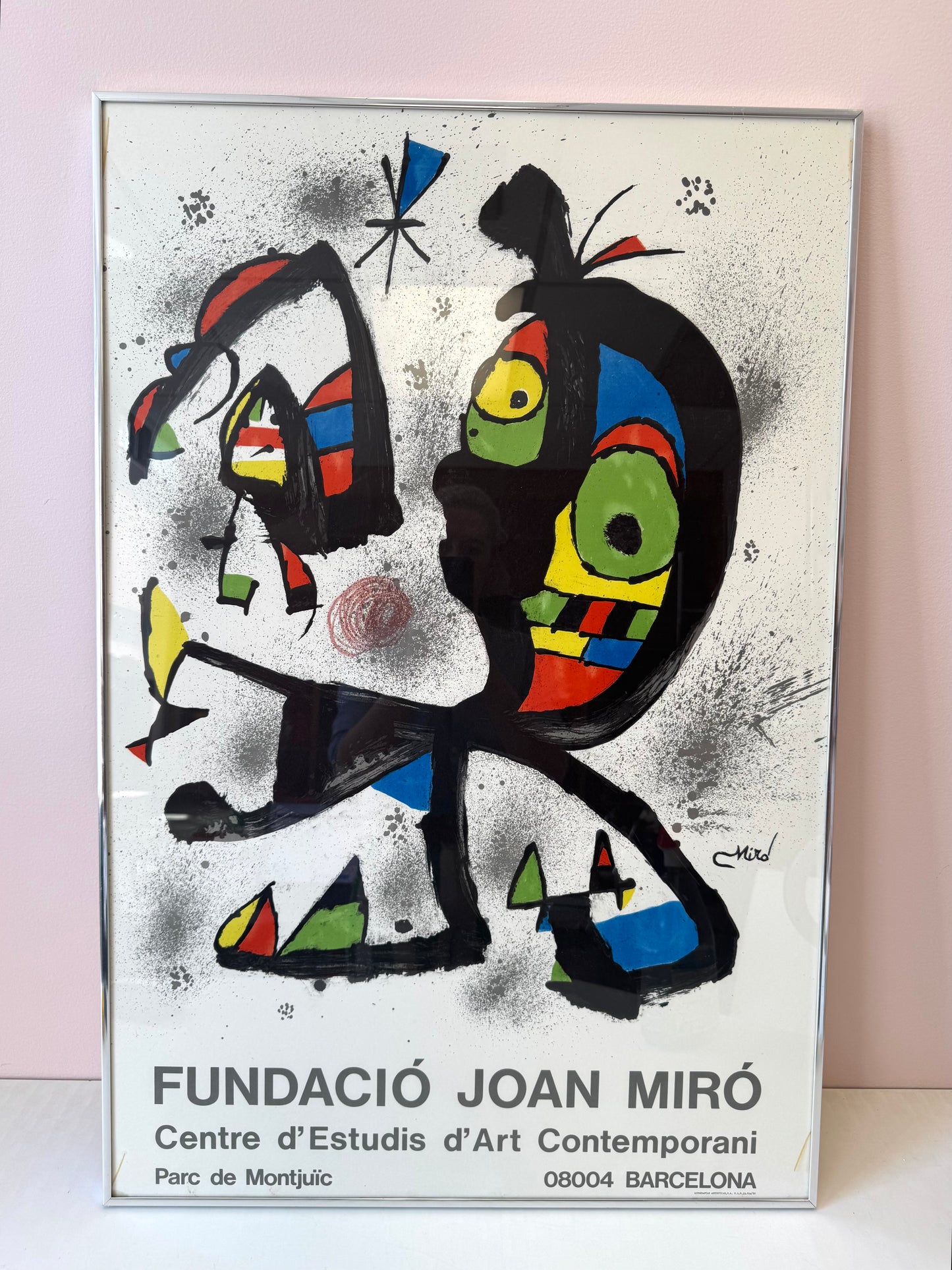 Vintage Framed "Fundació Joan Miro" Exhibition Poster