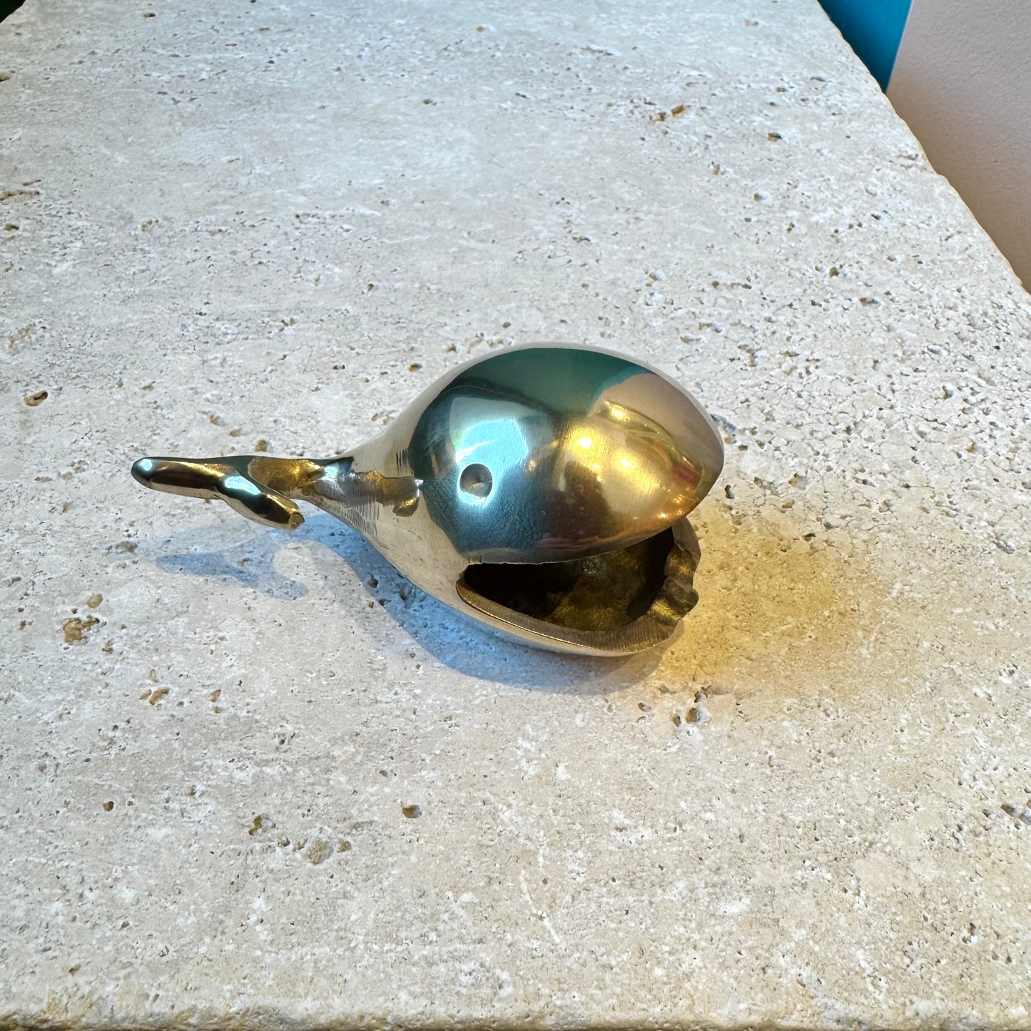 Vintage MCM Brass Whale Open Mouth Ashtray