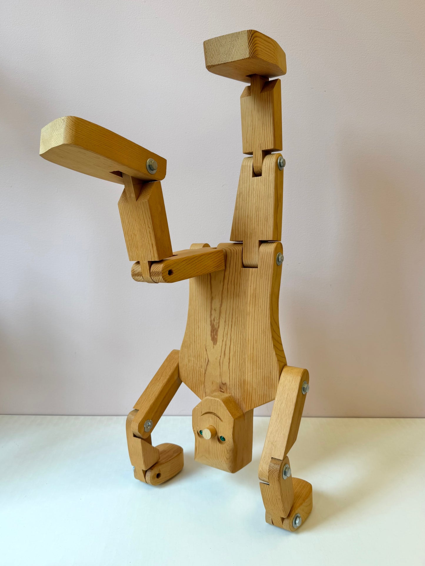 Vintage Articulating Wooden Man Statue