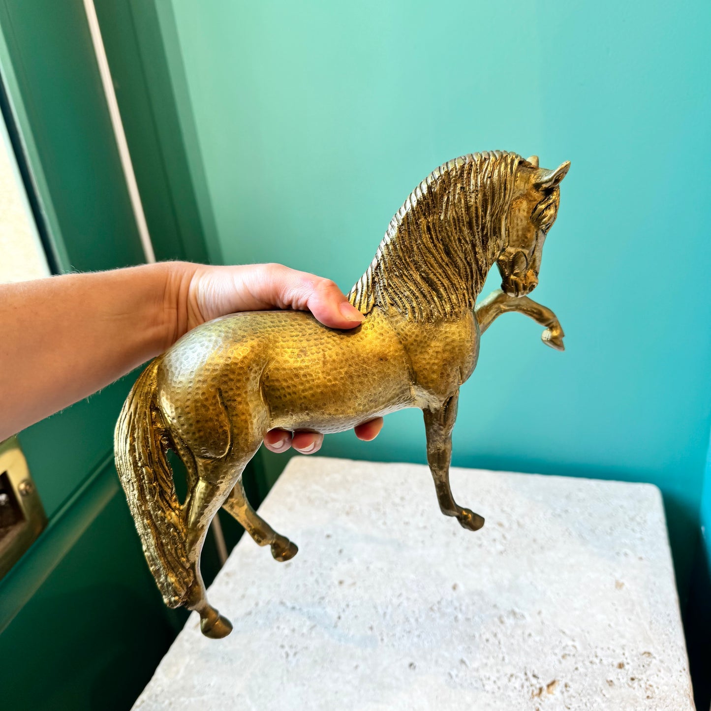 Vintage Brass Horse Statue