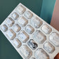 White Marbled Resin Box with Decorative Gem Lid