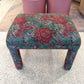 Vintage 1980’s Graphic Floral Upholstered Parson’s Ottoman Bench