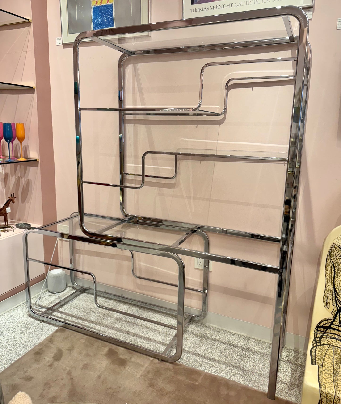 DIA Chrome and Glass Nesting Etagere