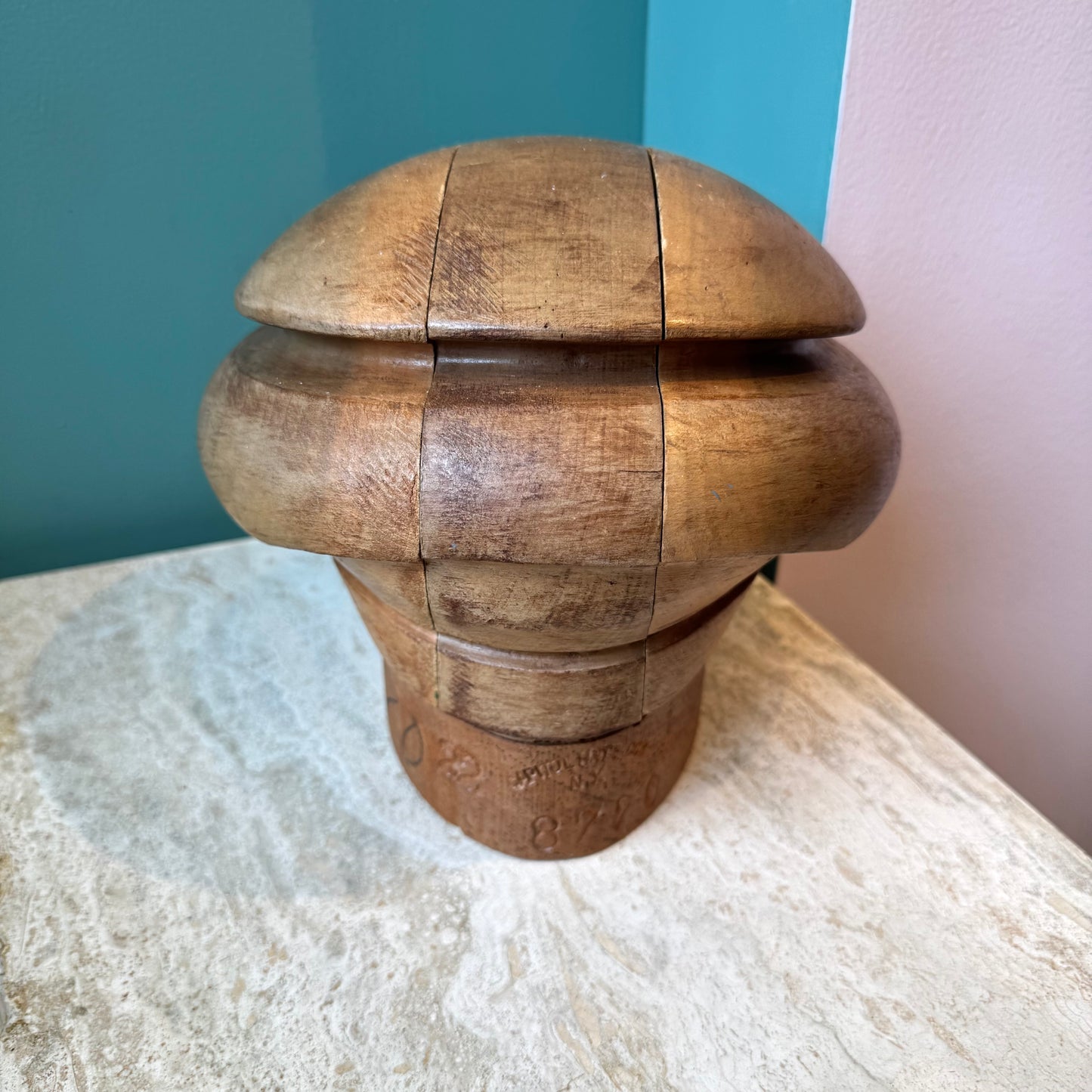 Antique 5 Piece Wooden Milliners Hat Block