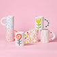 Pink Floral Ceramic Coffee Mug