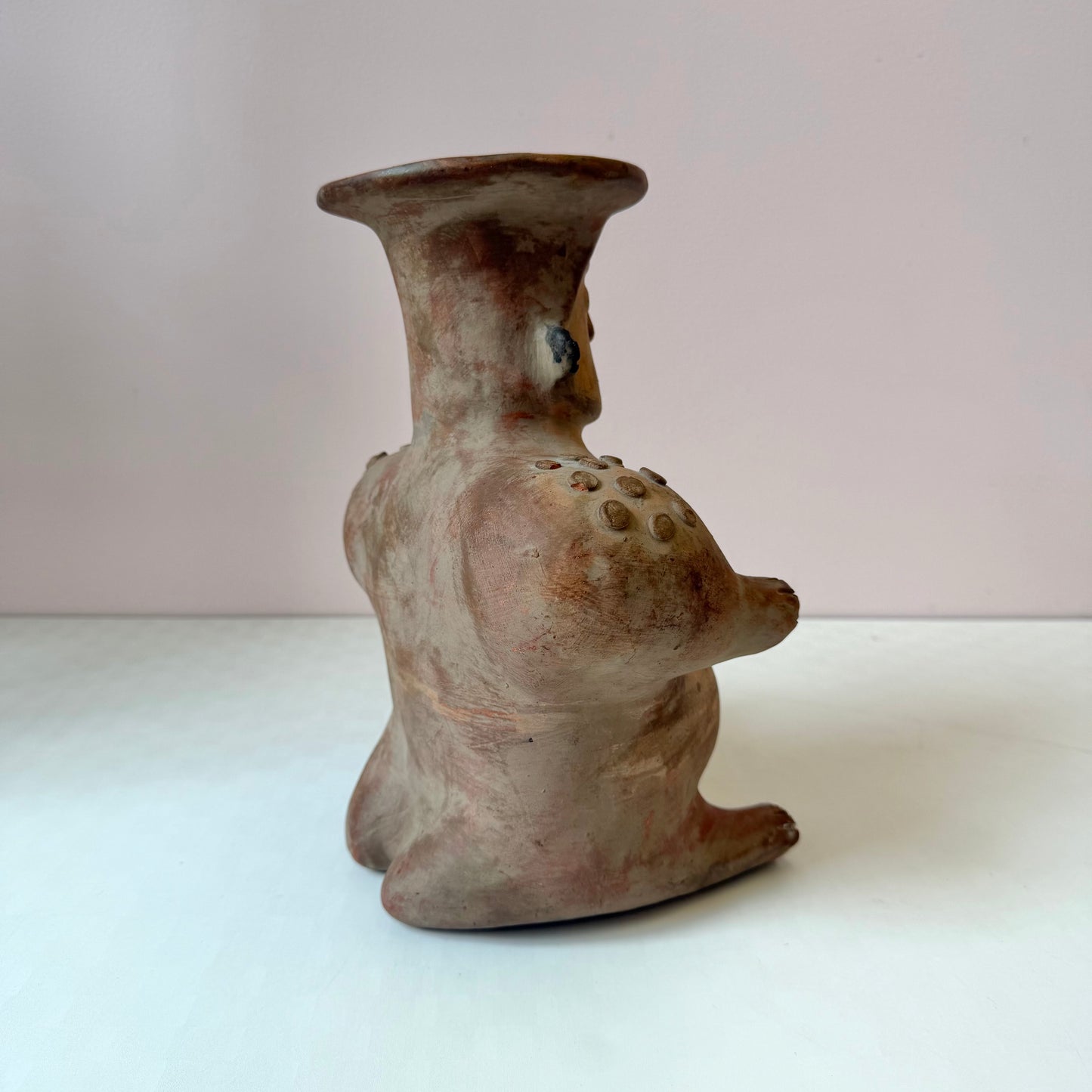 Vintage Handcrafted Mexican Terracotta Figurative Talisman Vessel/Vase