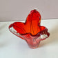 Vintage 1950’s Free Form Red Glass Vase