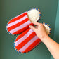 Stripe Slippers by Verloop Knit: Poppy Lilac