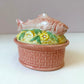 Vintage GEO Paris Ceramic Salmon Tureen Dish (as is)