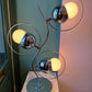 Vintage Robert Sonneman Style Three Globe Chrome Space Age Lamp