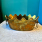 Vintage Brass Crown Planter with Ring Handles