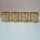 Vintage Set of 4 Imperial Glass Company Tumbler Glasses in the Gold Shoji Pattern