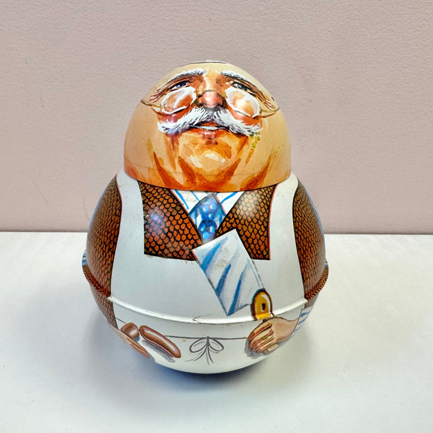 Vintage Roly Poly Collectible Antique Figure Tins by Bristol Ware