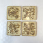 Vintage Set of 4 Shell Encrusted Lucite Coasters