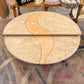 Vintage Tessellated Travertine Swivel Coffee Table by Casa Bique