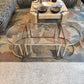 Vintage Three Piece Chrome and Glass Coffee Table