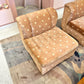 Vintage Champagne Velvet Slipper Chair by Carson's